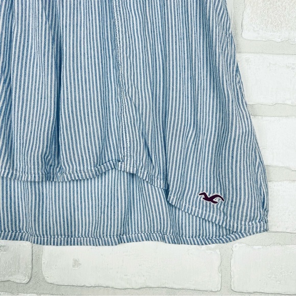 Hollister Blue White Striped Sleeveless Embroidered Tank, Light, Size Small - Picture 2 of 9
